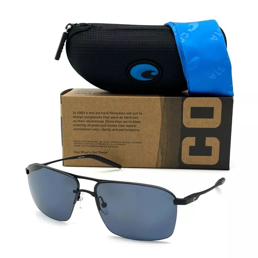 Costa Del Mar SKIMMER Matte Black / Gray 580P 62mm Polarized Sunglass